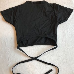 Ravewithmigente black tarantula crop top